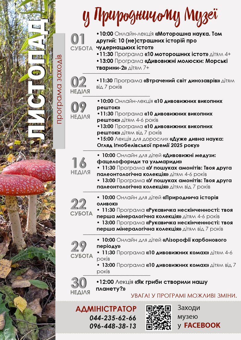 Листопад у Природничому музеї